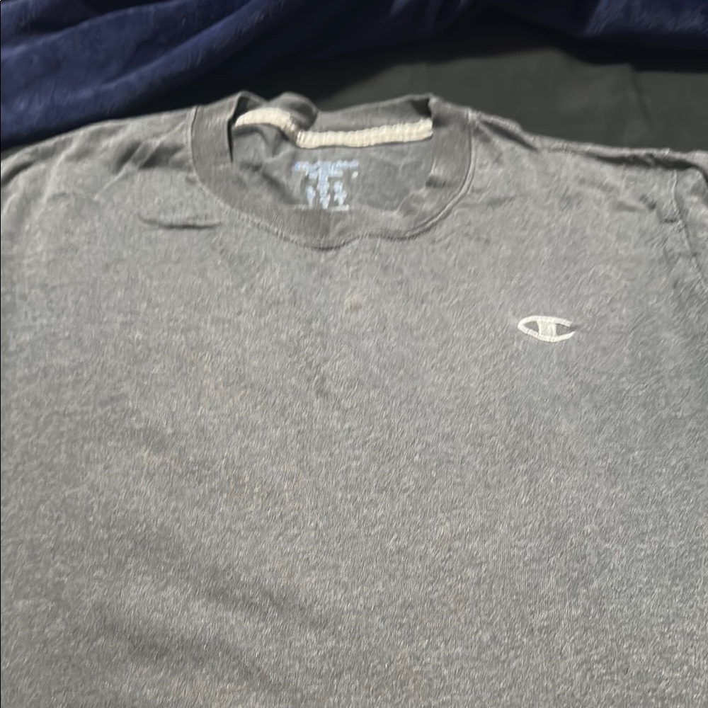 Champion Gray Short Sleeve Tee Classic Crew Neck